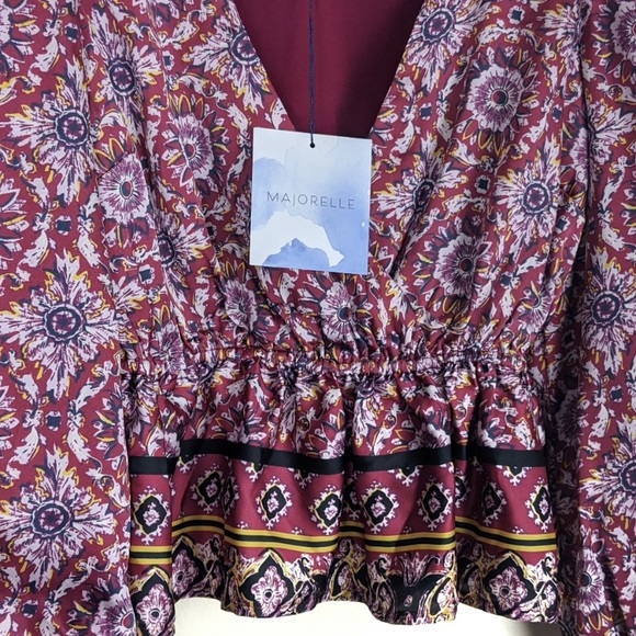 Revolve NWT Majorelle Floral Cropped Blouse - Picture 4 of 6